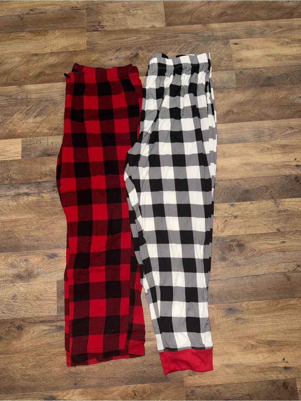 Mens Buffalo Plaid Pajama Pants - Red & Black / White & Black